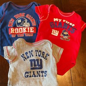 NY Giants 3-6 months onesies